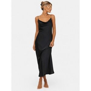 Young Fabulous & Broke Black Cowl Neck Midi Slip Dress M